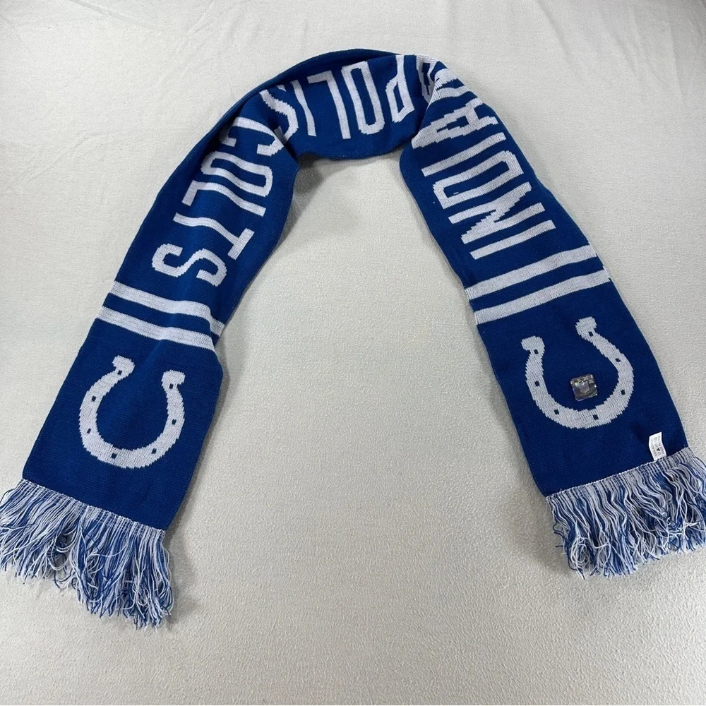 NFL Indianapolis Colts Blue and White Double sided Horseshoe Scarf 60” Length